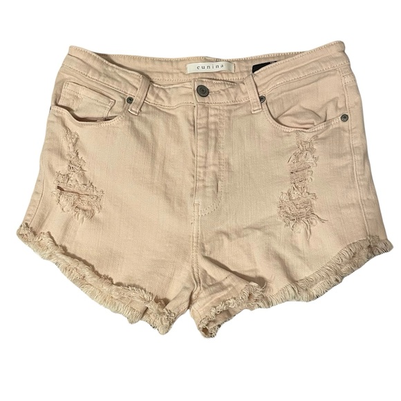 eunina Pants - Eunina Lulu High Rise Cut Off Shortie Distressed Shorts